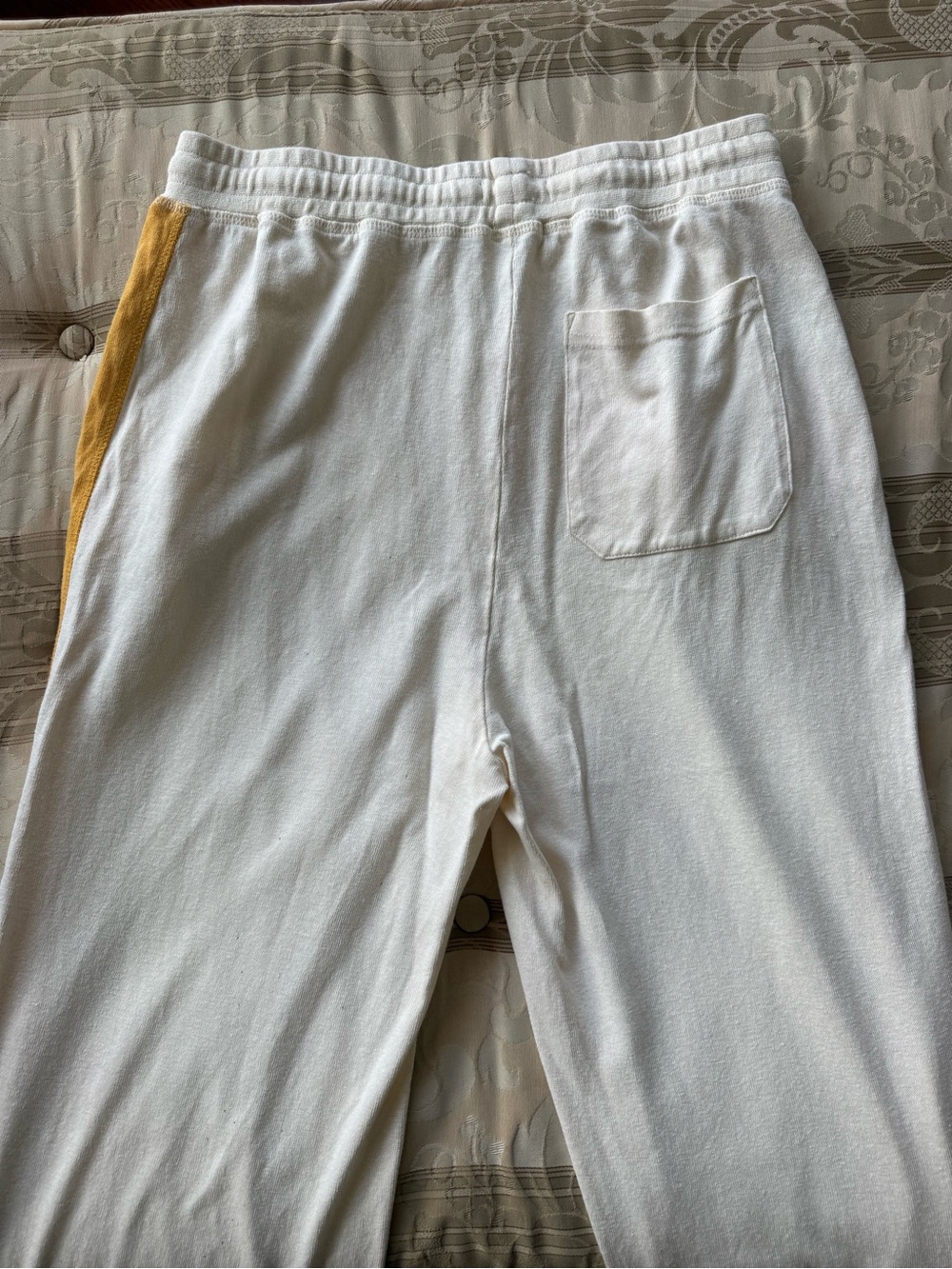 Cream Track Pants with Gold Side Stripe - Picture 4 of 4